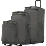 High Sierra Cross Season Pro Duffel Set of 3 Ash Grey 55382, 55383, 55384 with FREE Digital Luggage Scale 12775