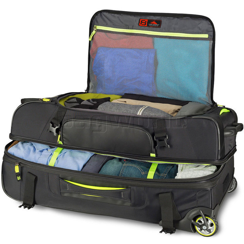 high sierra evolution wheeled drop bottom duffel bag