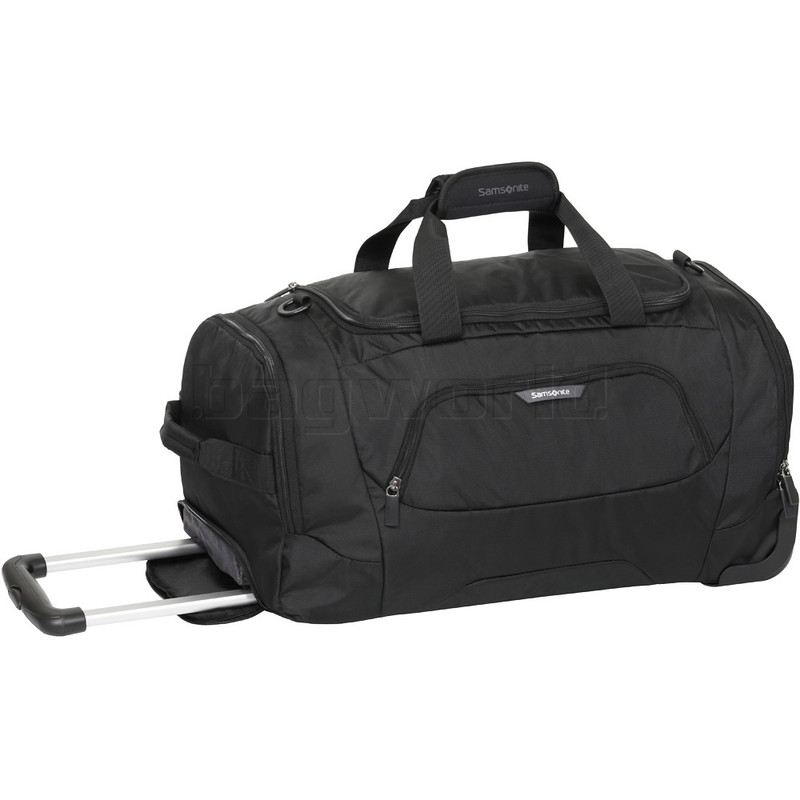 black travel bag with wheels