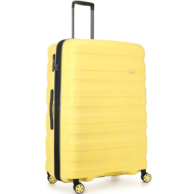 yellow hardside luggage