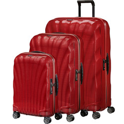 Samsonite C-Lite Hardside Suitcase Set of 3 Chilli Red 34679, 22861, 22862 with FREE Digital Luggage Scale 12775