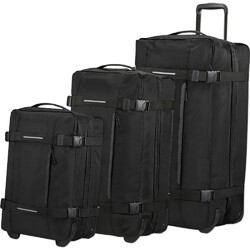 American Tourister Urban Track Drop Bottom Wheel Duffel Set of 3 Asphalt Black 43163, 43164, 43165 with FREE Digital Luggage Scale 12775