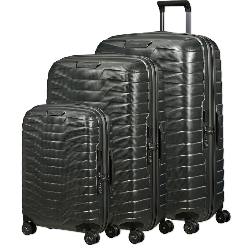 Bagworld Australia Shop Viewing Samsonite Proxis Hardside Suitcase Set of 3 Matt Climbing Ivy 26035 26042 26043 with FREE Digital Luggage Scale 12775