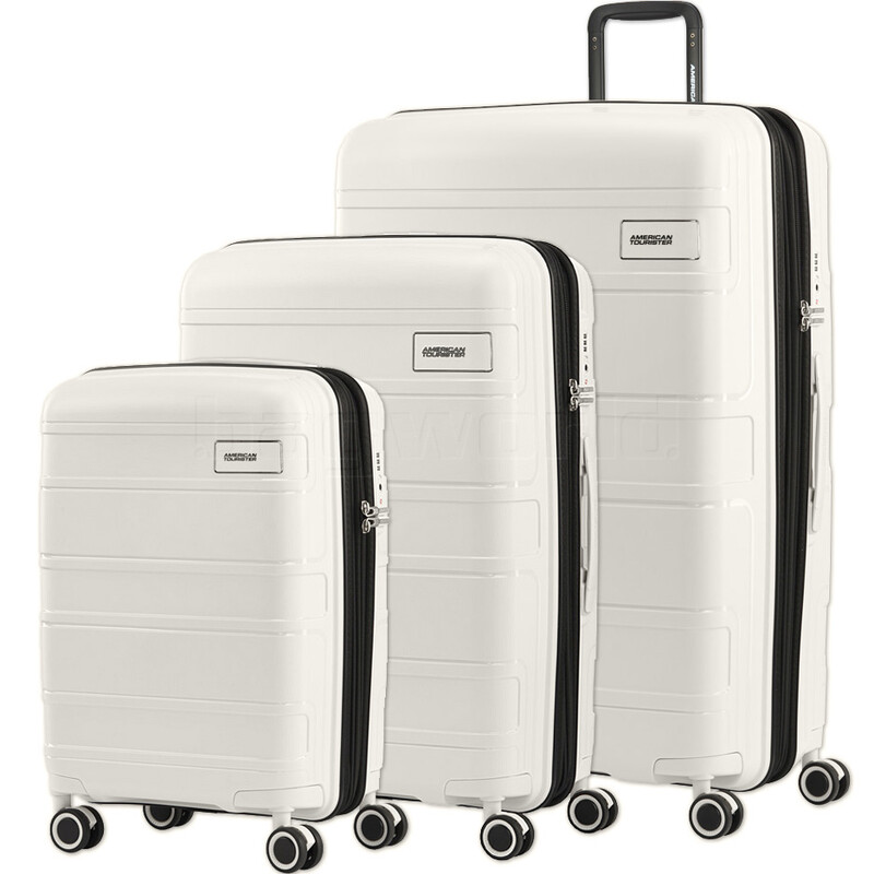 Bagworld Australia Shop Viewing American Tourister Light Max Hardside Suitcase Set of 3 Off White 48198 48199 48200 with FREE Digital Luggage Scale 12775