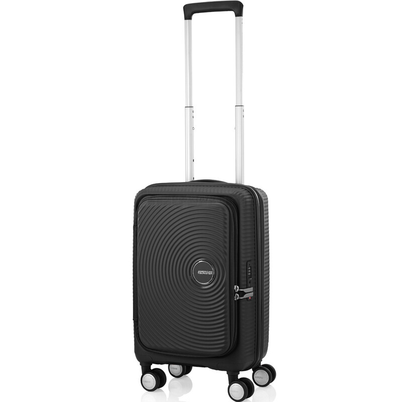 Bagworld Australia Shop Viewing American Tourister Curio Book Opening Small Cabin 55cm Hardside Suitcase Black 48232