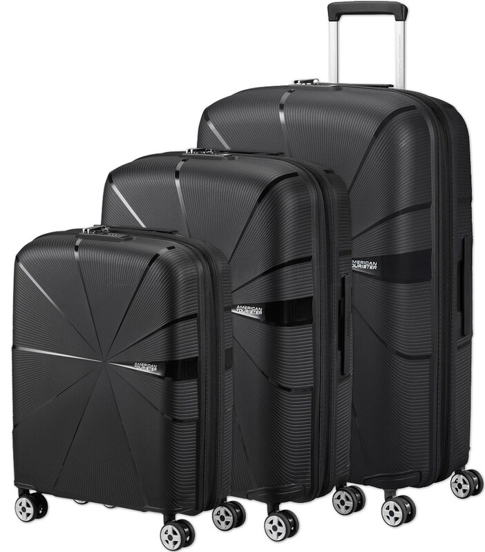 Bagworld Australia Shop Viewing American Tourister Starvibe Hardside Suitcase Set of 3 Black 46370 46371 46372 with FREE Digital Luggage Scale 12775