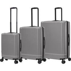 Qantas Rome Hardside Suitcase Set of 3 Charcoal QF25S, QF25M, QF25L with FREE Digital Luggage Scale 12775