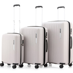 Qantas New York Hardside Suitcase Set of 3 White QF27S, QF27M, QF27L with FREE Digital Luggage Scale 12775