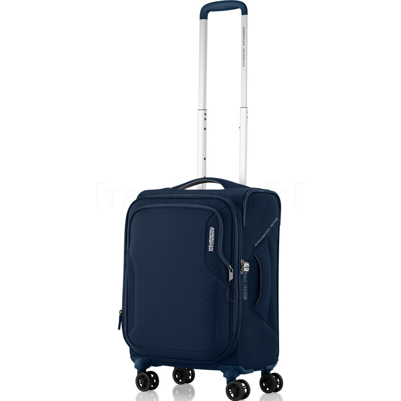 Bagworld Australia Shop Viewing American Tourister Applite 5 Small Cabin 55cm Softside Suitcase Navy 53197