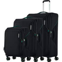 American Tourister Applite 5 Softside Suitcase Set of 3 Black 53197, 53198, 53199 with FREE Digital Luggage Scale 12775