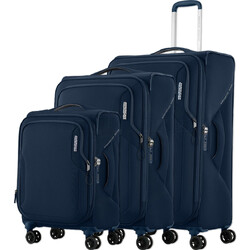 American Tourister Applite 5 Softside Suitcase Set of 3 Navy 53197, 53198, 53199 with FREE Digital Luggage Scale 12775