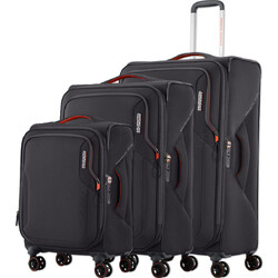 American Tourister Applite 5 Softside Suitcase Set of 3 Grey 53197, 53198, 53199 with FREE Digital Luggage Scale 12775