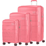 American Tourister Light Max Hardside Suitcase Set of 3 Pink Blush 48198, 48199, 48200 with FREE Digital Luggage Scale 12775