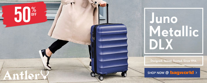 antler blue suitcase