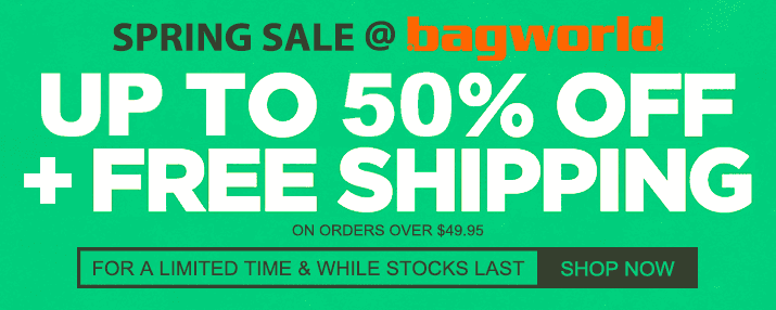 SPRING SALE @ Bagworld - Bags & Luggage Up To 50% Off!